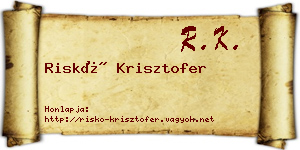 Riskó Krisztofer névjegykártya